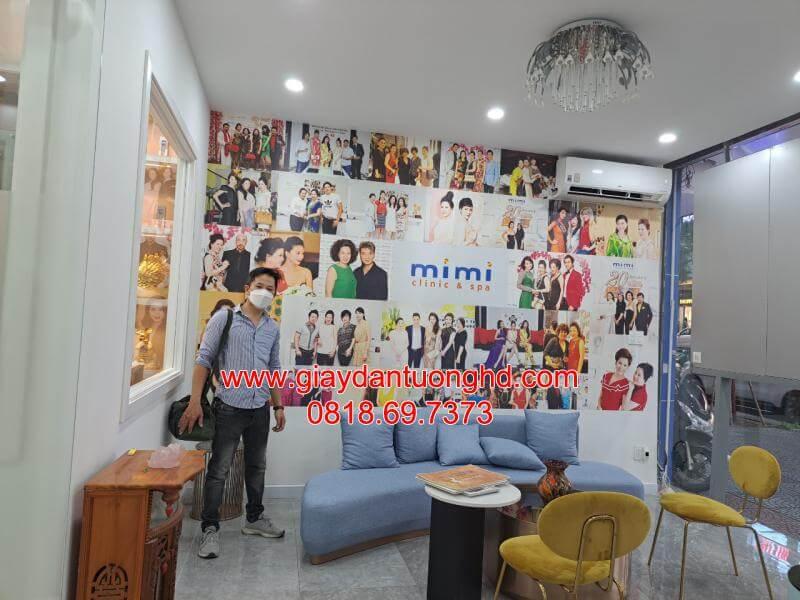 thi công giấy dán tường tại Spa Mimi