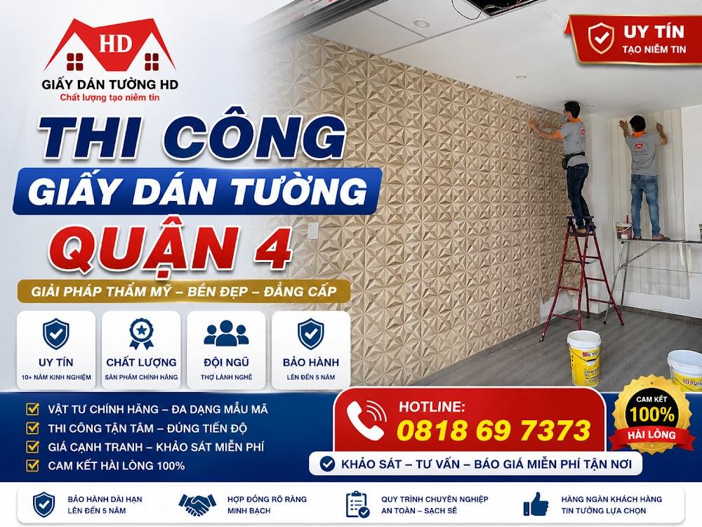 Giấy dán tường HD chuyên bán và thi công tranh giấy dán tường tận nơi tại Quận 4