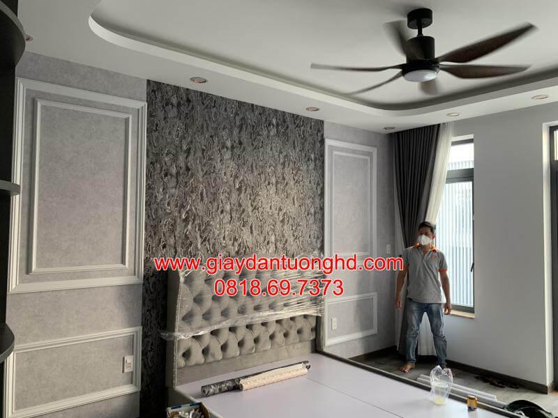 thi công giấy dán tường cho phòng khách sạn