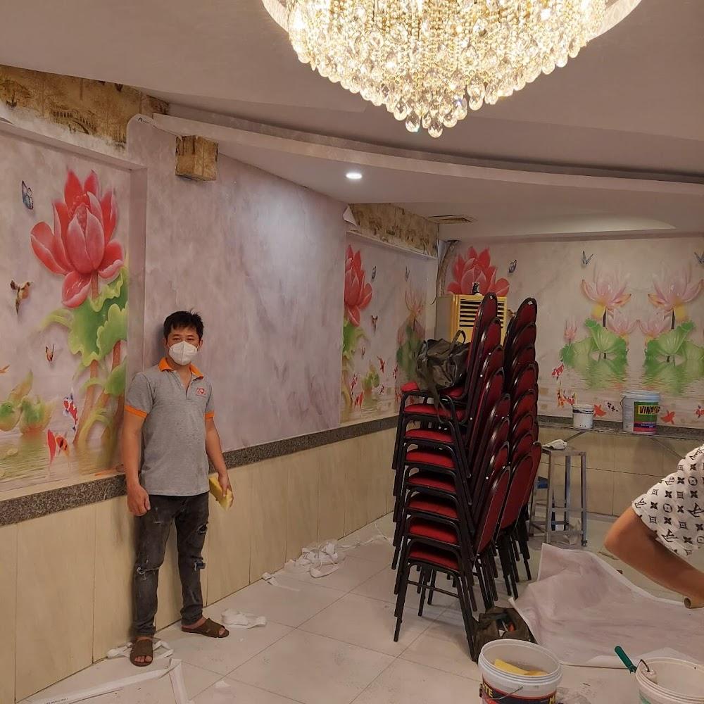 Thi công giấy dán tường cho nhà hàng tại Quận 12