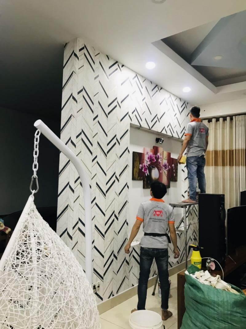 thi công giấy dán tường cho căn hộ tại Chung cư The Morning Star