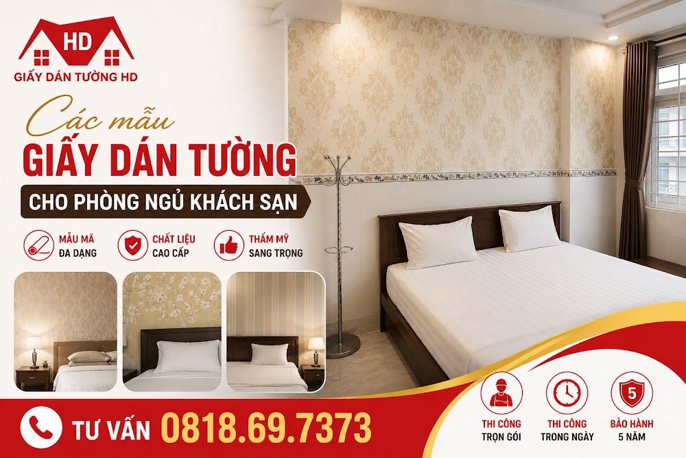 các mẫu giấy dán tường cho phòng ngủ khách sạn