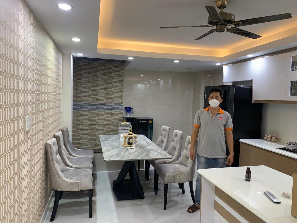 Thi công giấy dán tường Hàn Quốc cao cấp cho khách hàng
