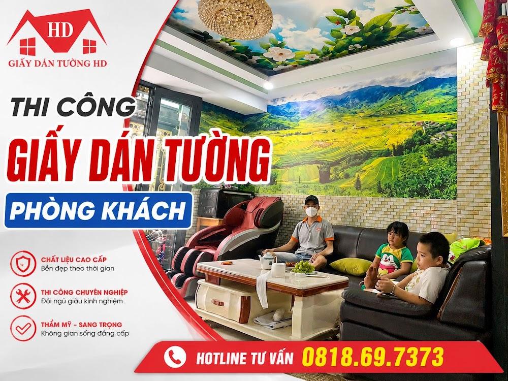 Thi Công Giấy Dán Tường Phòng Khách TPHCM