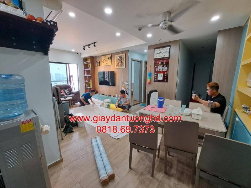 thi công giấy dán tường cho văn phòng