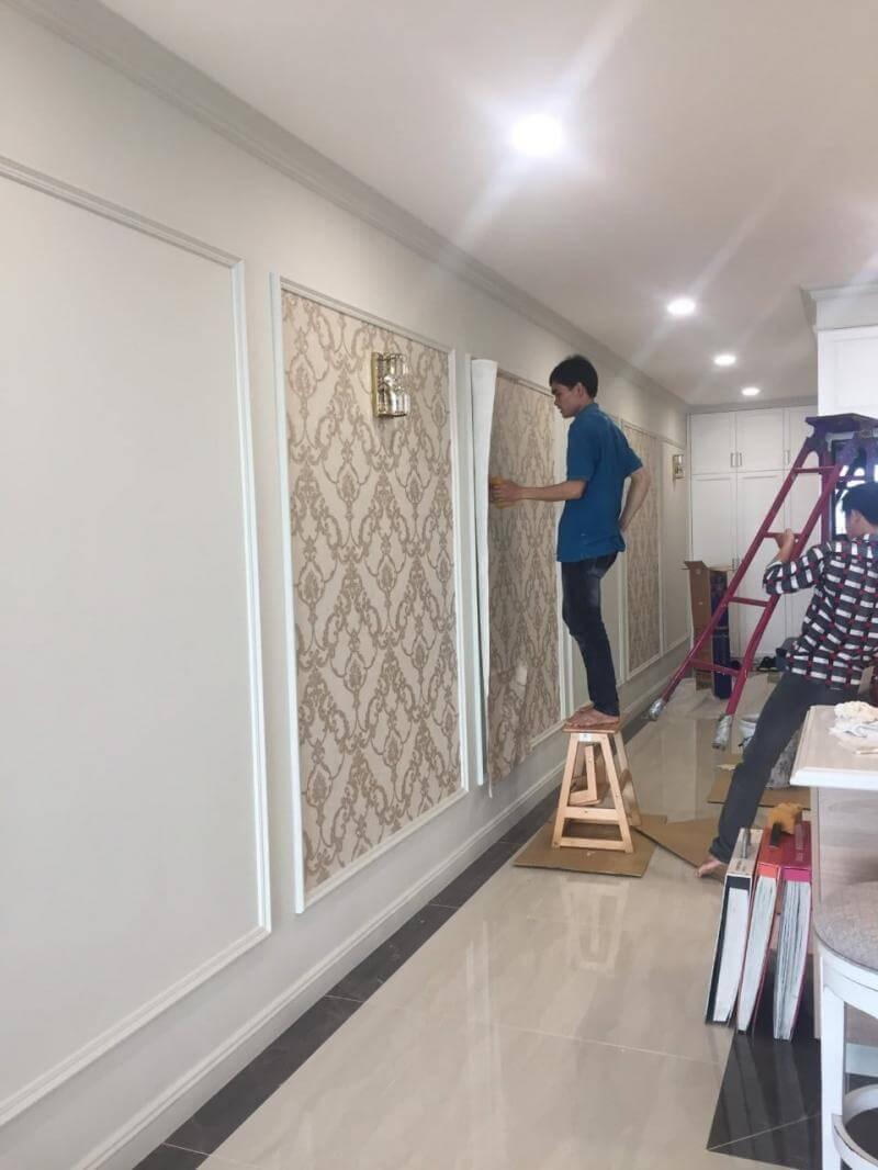 thi công giấy dán tường cho Spa ở Quận 7