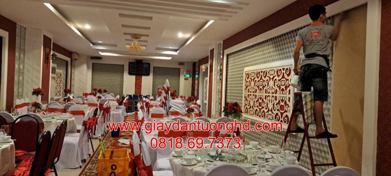 thi công giấy dán tường cho nhà hàng tiệc cưới Nam Bộ