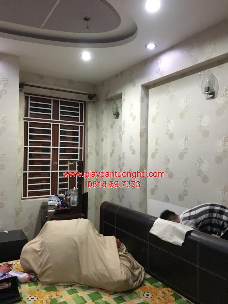 thi công giấy dán tường phòng ngủ tại Tân Phú