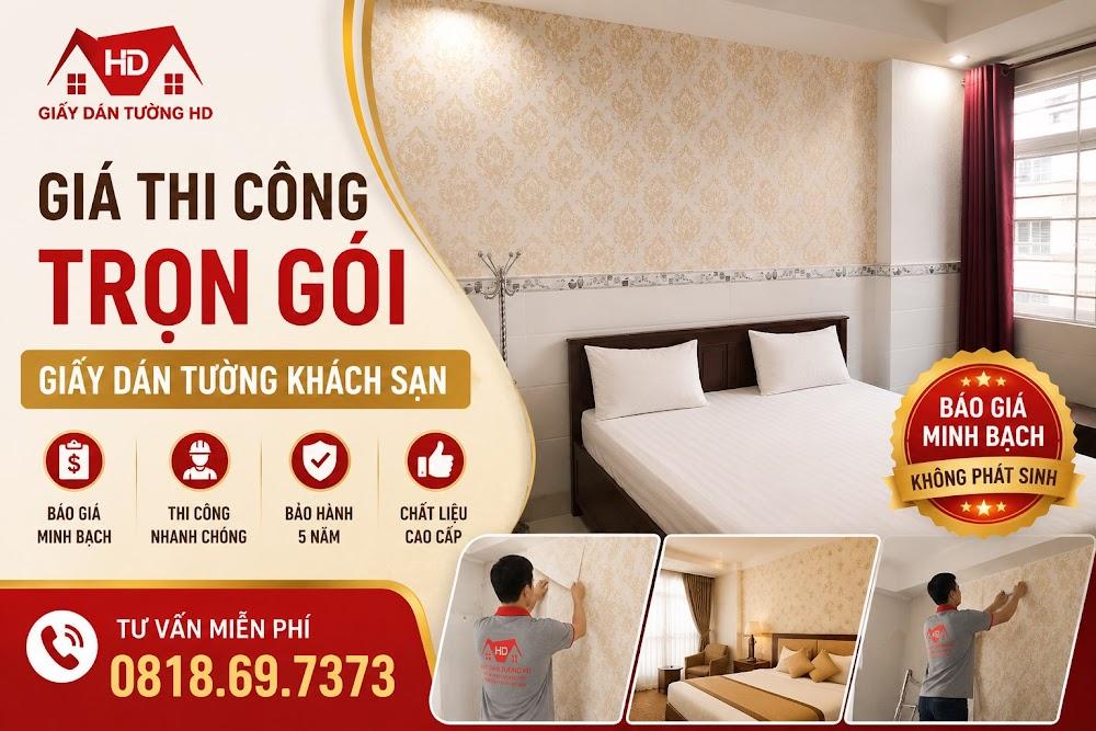 Giá thi công trọn gói giấy dán tường khách sạn