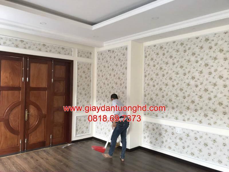 thi công giấy dán tường tại biệt thư cao cấp đường Nam Kỳ Khởi Nghĩa