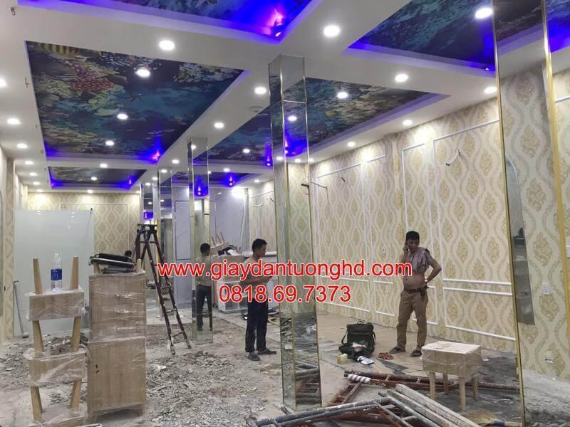 thi công giấy dán tường Hàn Quốc tại Spa ở Quận 8