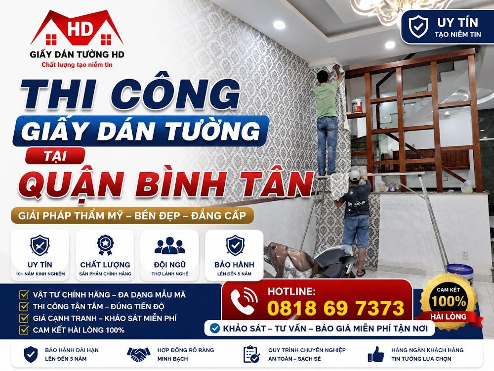 Thi công giấy dán tường tại Bình Tân