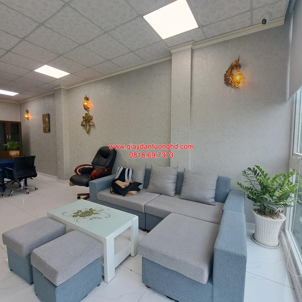 Thi công giấy dán tường cho văn phòng ở đường Lý Thường Kiệt