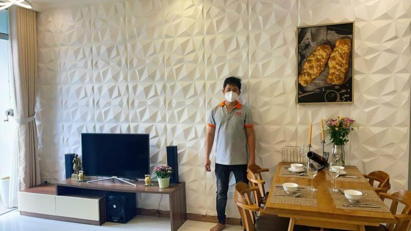 thi công giấy dán tường 3D tại chung cư The Park Avenue Lê Đại Hành