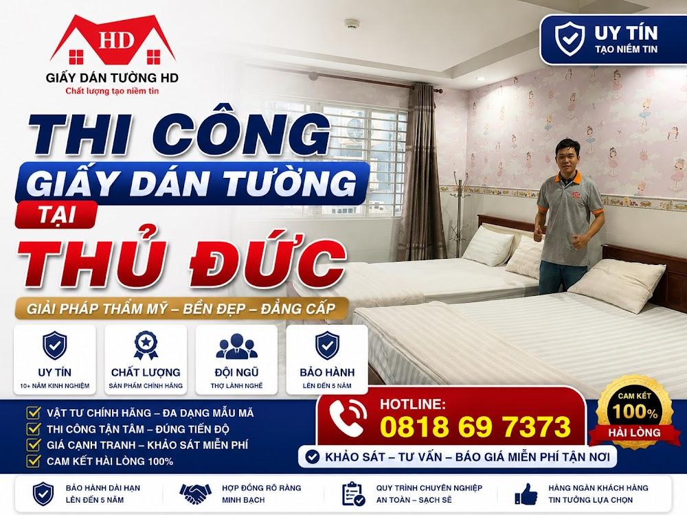 Giấy dán tường HD Thủ Đức- Chuyên thi công tranh giấy dán tường tận nơi tại Thủ Đức