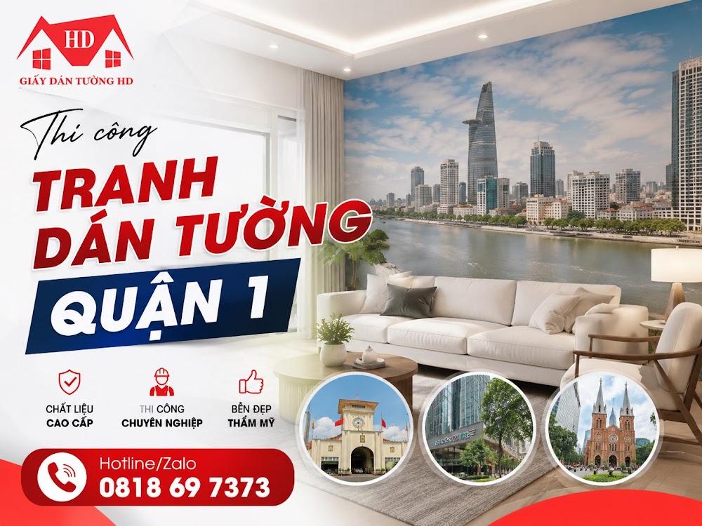 Giấy Dán Tường HD là đơn vị chuyên thi công tranh dán tường 3D, tranh vải UV trọn gói tại Quận 1