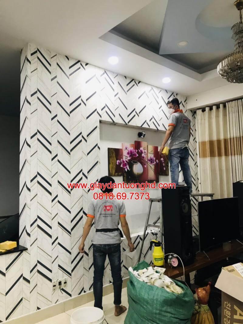 Mẫu giấy dán tường hiện đại cho nhà phố