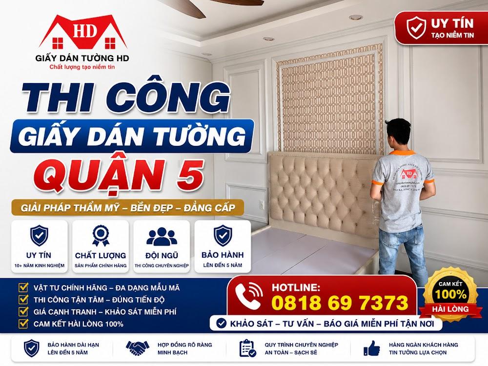 Thi công giấy dán tường Quận 5