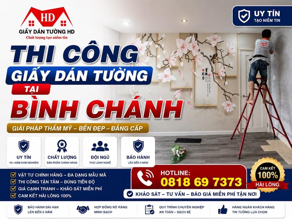 Thi công giấy dán tường tại Bình Chánh