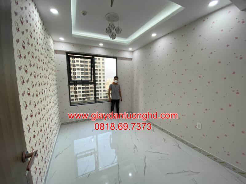 thi công giấy dán tường cho căn hộ chung cư Hùng Vương