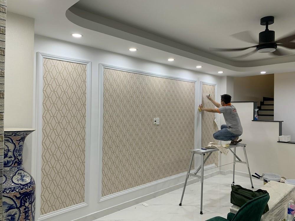 Thi công giấy dán tường cho biệt thự ở đường Phan Đăng Lưu