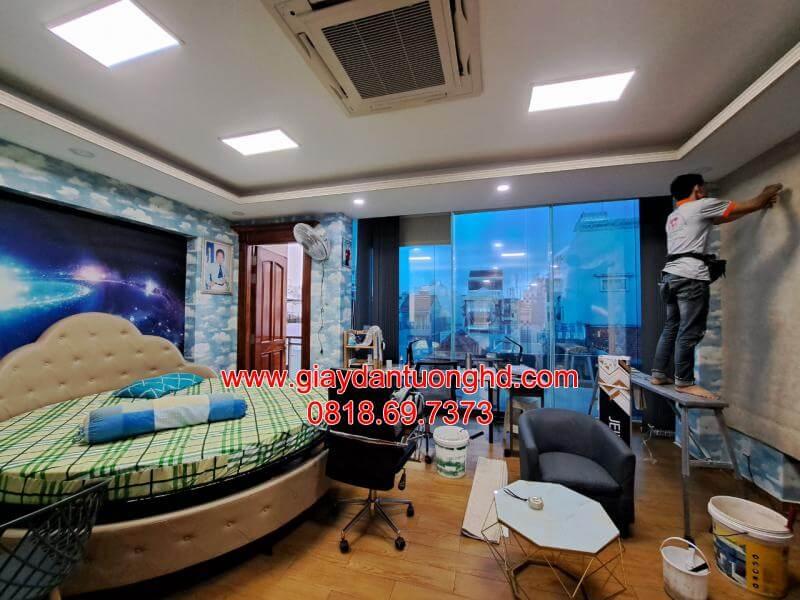 Thợ thi công giấy dán tường và tranh 3D phòng ngủ tại Phú Nhuận