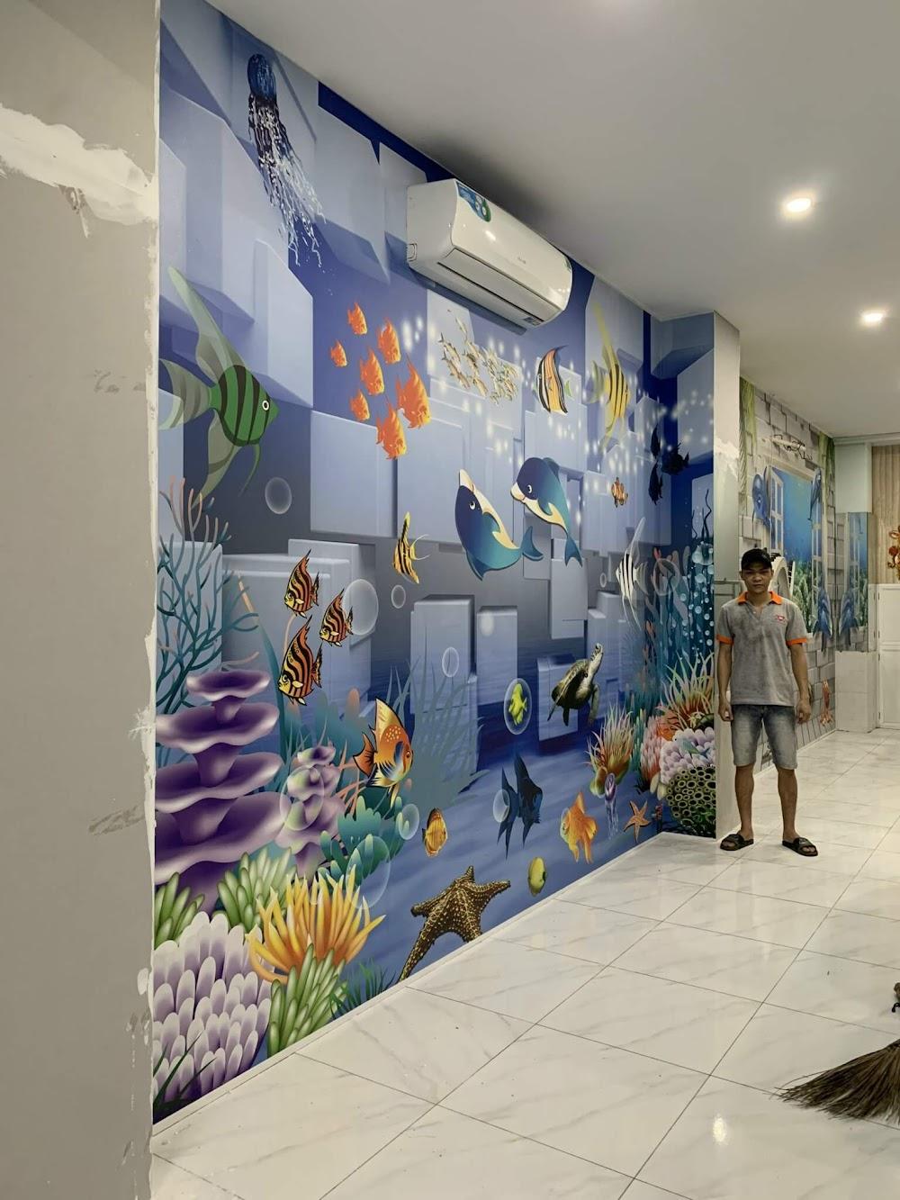 Tranh dán tường hình đại dương cho nhà có trẻ nhỏ