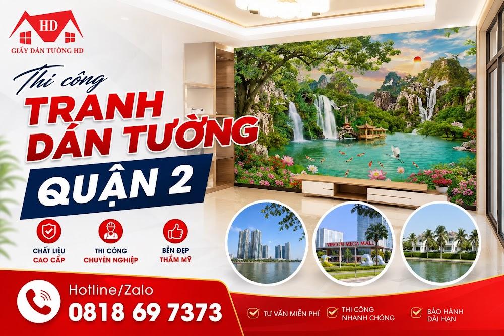 Thi công tranh dán tường Quận 2