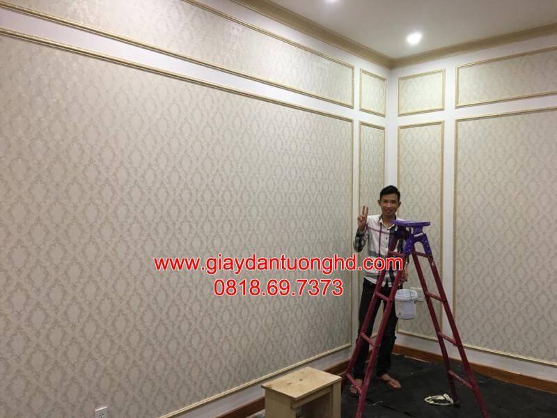thi công giấy dán tường Hàn Quốc cao cấp cho Spa ở Tân Phú