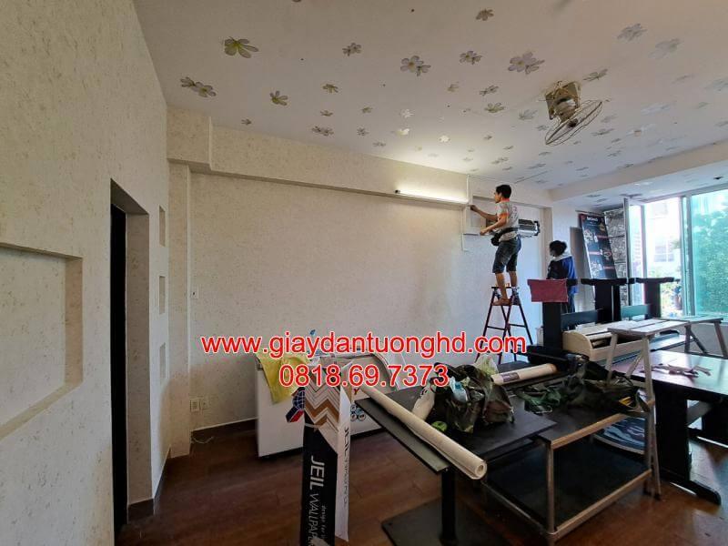 thi công giấy dán tường cho văn phòng tại Đường Phan văn Trị, Bình Thạnh