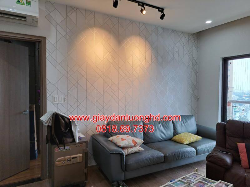 Nâng Tầm Phòng Khách Căn Hộ Với Vách Sofa Hình Học Bắc Âu Thanh Lịch!