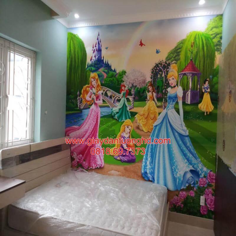 Tranh dán tường hình công chúa Disney cho phòng ngủ của bé gái