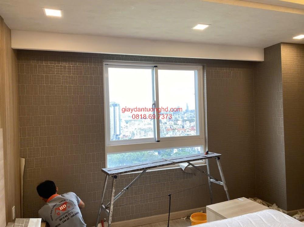Giấy dán tường 3D phòng ngủ căn hộ đường Nguyễn Tất Thành Quận 4