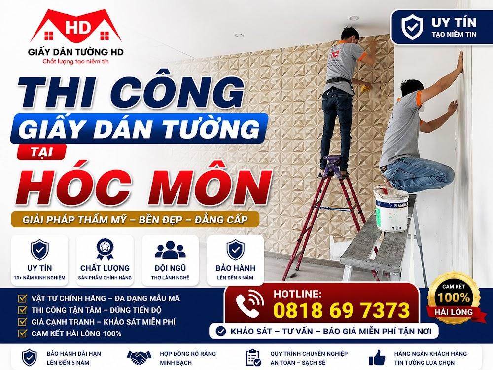 Thi công giấy dán tường tại Hóc Môn