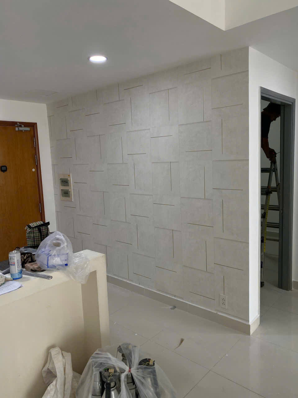 Giấy dán tường 3D phòng khách cho căn hộ tại Hiệp Bình Phước, Thủ Đức