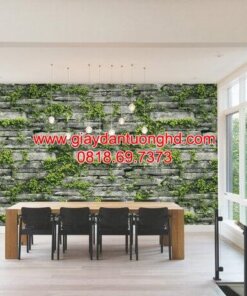 Giấy dán tường giả đá phòng ăn, bếp D9