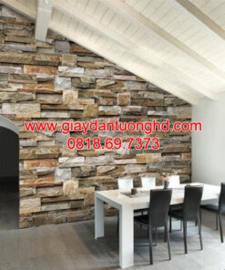 Giấy dán tường giả đá phòng ăn, bếp d90