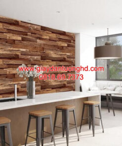 Giấy dán tường giả gỗ phòng ăn bếp 485-06