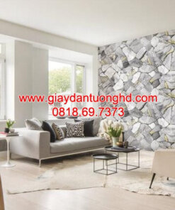 Giấy dán tường phòng khách giả đá d41