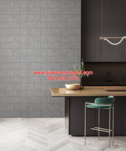 Giấy dán tường giả gạch màu xám phòng ăn bếp 3022-2