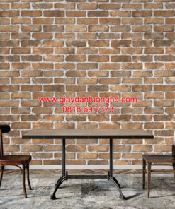 Giấy dán tường giả gạch phòng ăn bếp màu vàng đất 6816-2