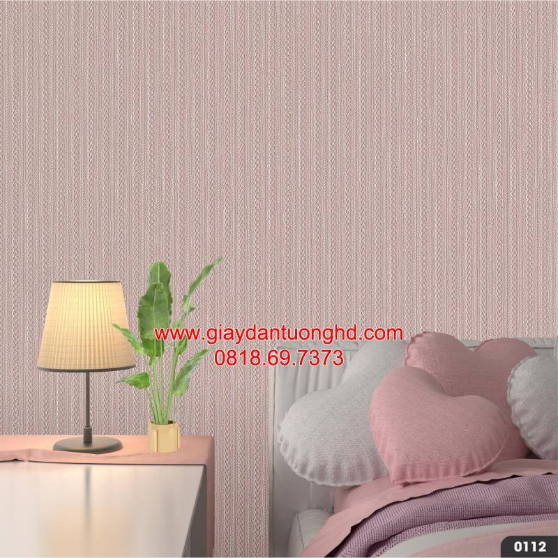 Giấy vải dán tường cao cấp Hàn Quốc màu hồng phòng ngủ
