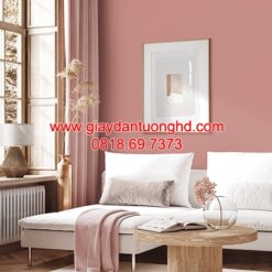 Giấy dán tường trơn phòng khách màu hồng đậm 3009-33