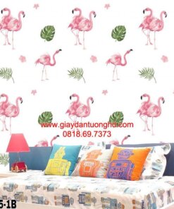 Giấy dán tường màu hồng cho bé gái, giấy dán tường con hạt