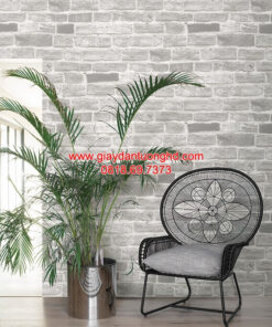 Giấy dán tường giả gạch phòng khách, giấy dán tường phòng khách giả gạch