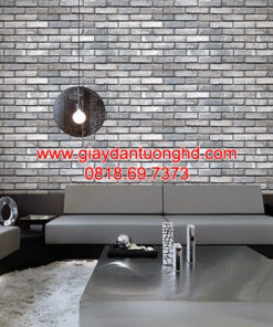 Giấy dán tường phòng khách giả gạch, giấy dán tường giả gạch phòng khách
