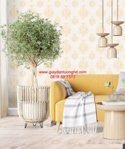 Giấy dán tường phòng khách hoa văn-2611