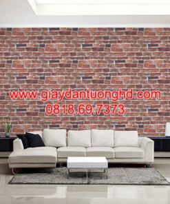 Giấy dán tường phòng khách giả gạch 85087-3
