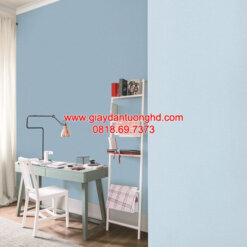 Giấy dán tường phòng ngủ màu trơn 77285-7, giấy dán tường màu xanh da trời, giấy dán tường màu xanh patel