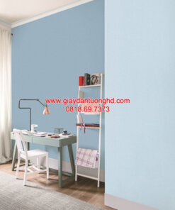 Giấy dán tường phòng ngủ màu trơn 77285-7, giấy dán tường màu xanh da trời, giấy dán tường màu xanh patel
